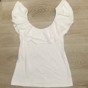 Together Cotton white ruffled top